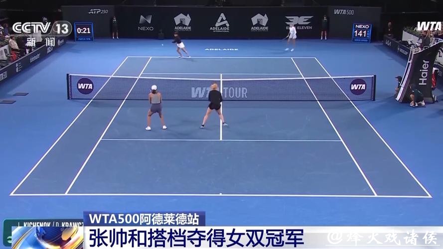 视频丨WTA500阿德莱德站：张帅和搭档夺得女双冠军